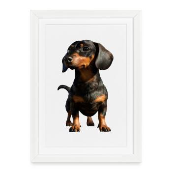 Teckel, Teckel, Teckel miniature, Dachshund Club, Teckel - Affiche encadrée (27 × 37 cm) - blanc - Devant