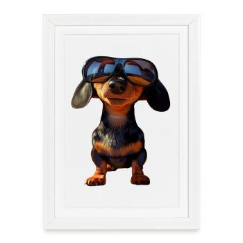 Teckel, Teckel, Teckel miniature, Dachshund Club, Teckel - Affiche encadrée (27 × 37 cm) - blanc - Devant
