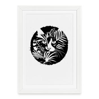 Cats Illustration - Framed poster (27 × 37 cm) - white - Front