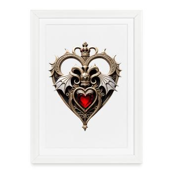 Superbe coeur gothique - Affiche encadrée (27 × 37 cm) - blanc - Devant