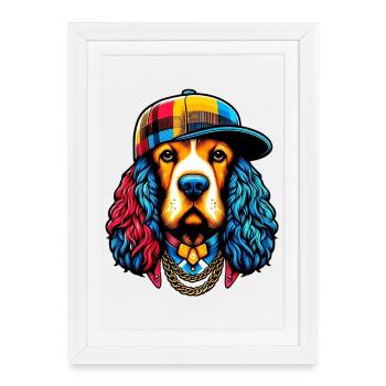 Chien - Affiche encadrée (27 × 37 cm) - blanc - Devant