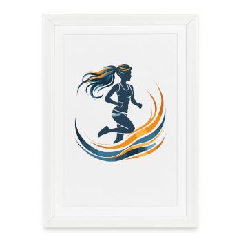 Graphic Runner - Framed poster (27 × 37 cm) - white - Front