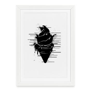Dessin de crème glacée - Affiche encadrée (27 × 37 cm) - blanc - Devant