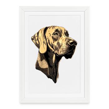 Great Dane Hatz Male Saupacker Great Dane - Framed poster (27 × 37 cm) - white - Front
