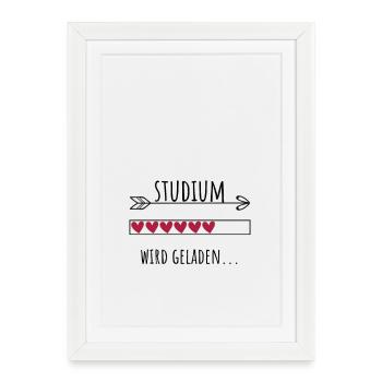 Studium Personalisierter Beruf Mädchen - Gerahmtes Poster (27 × 37 cm) - Weiß - Vorne