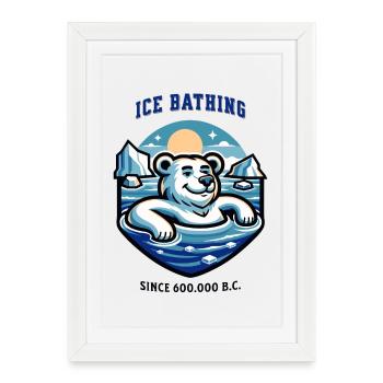 relaxed polar bear while bathing funny saying - Framed poster (27 × 37 cm) - white - Front