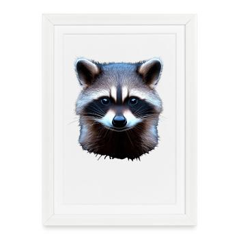 raton laveur raton laveur J’adore petit raton laveur mignon - Affiche encadrée (27 × 37 cm) - blanc - Devant