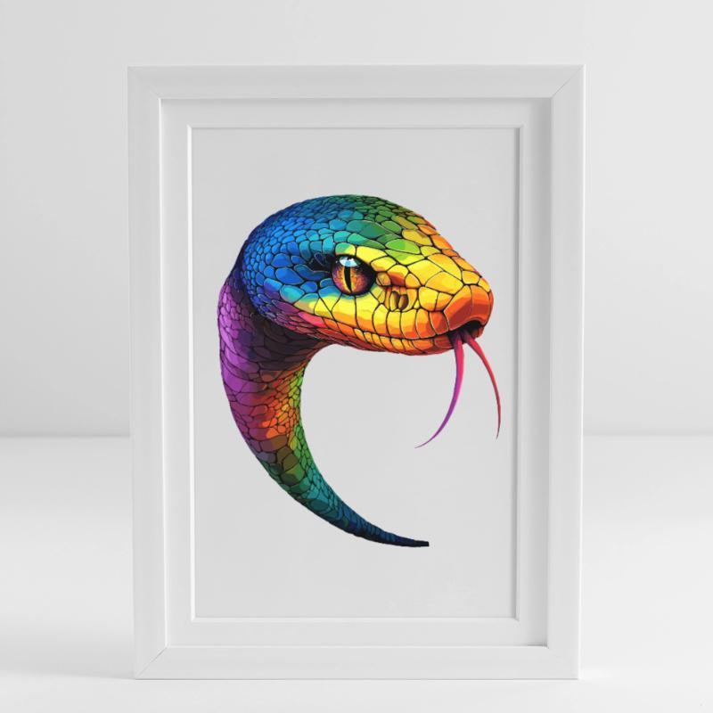 Snake Python Cobra Mamba Rattlesnake Snake Framed poster (27 × 37 cm)