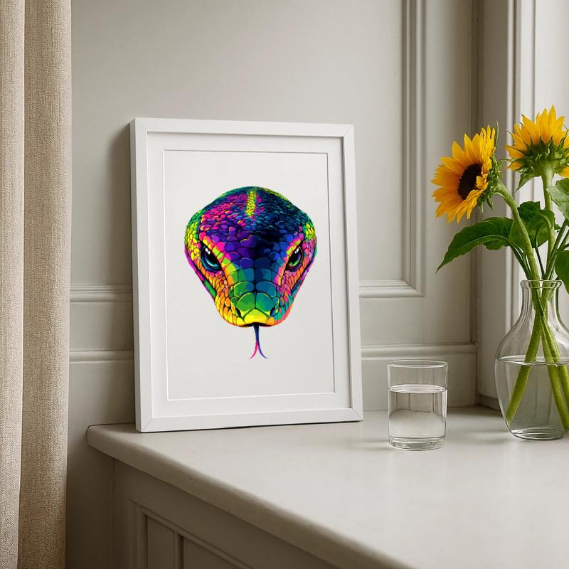 Snake Python Cobra Mamba Rattlesnake Snake Framed poster (27 × 37 cm)