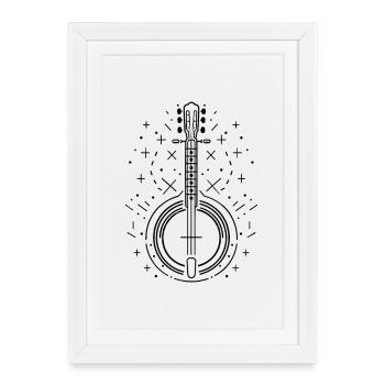 Croquis de banjo - Affiche encadrée (27 × 37 cm) - blanc - Devant