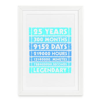 25 ans de légende - Anniversaire, Anniversaire, Entreprise - Affiche encadrée (27 × 37 cm) - blanc - Devant