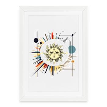 Sun Star Cosmos Ray Art - Framed poster (27 × 37 cm) - white - Front