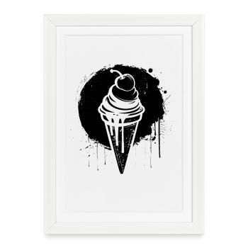 Glace - Affiche encadrée (27 × 37 cm) - blanc - Devant