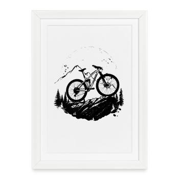 Cyclist - Framed poster (27 × 37 cm) - white - Front