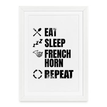 Horn Player Routine - Framed poster (27 × 37 cm) - white - Front
