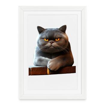 British Shorthair Cat BKH Cat Mom Cute Cats - Framed poster (27 × 37 cm) - white - Front