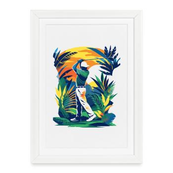 Golfer - Framed poster (27 × 37 cm) - white - Front