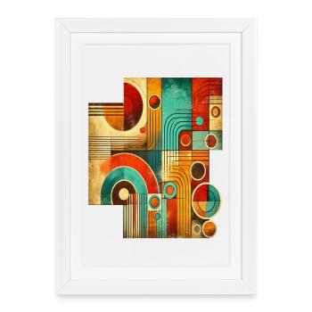 Abstrait Rétro image T shirt - Affiche encadrée (27 × 37 cm) - blanc - Devant