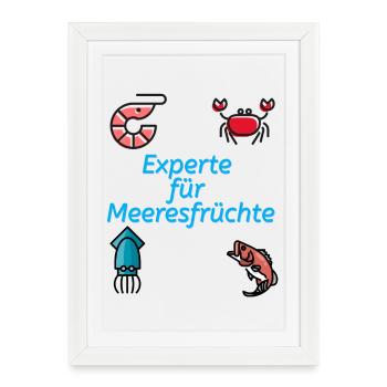 Expert en produits de la mer - Affiche encadrée (27 × 37 cm) - blanc - Devant