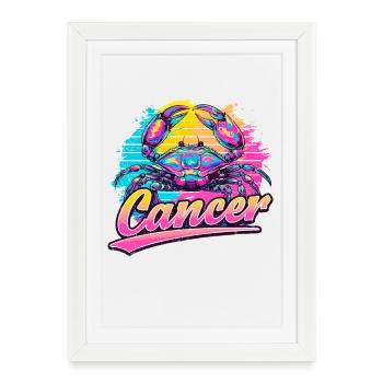 Cancer Horoscope Sign Astrology Vintage Design. - Framed poster (27 × 37 cm) - white - Front
