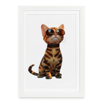Bengal Cat Leopard Cat Leopardette Bengal Cats - Framed poster (27 × 37 cm) - white - Front