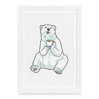 Polar Bear Coffee Mug - Framed poster (27 × 37 cm) - white - Front