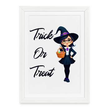 Trick or treat - Framed poster (27 × 37 cm) - white - Front
