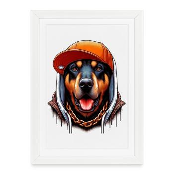 Dog - Framed poster (27 × 37 cm) - white - Front