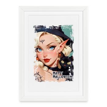 Joyeux halloween - Affiche encadrée (27 × 37 cm) - blanc - Devant