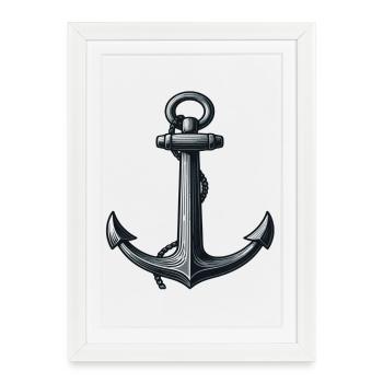 Maritime anchor design for adventurers - Framed poster (27 × 37 cm) - white - Front