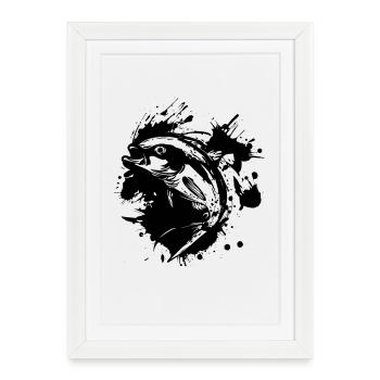 Fish - Framed poster (27 × 37 cm) - white - Front
