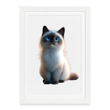 Birman Cat Sacred Birman Cat Cute Birman Cats - Framed poster (27 × 37 cm) - white - Front