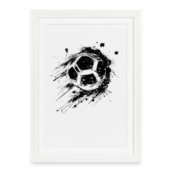 Football Street Art - Affiche encadrée (27 × 37 cm) - blanc - Devant