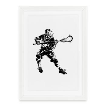 Lacrosse player - Framed poster (27 × 37 cm) - white - Front