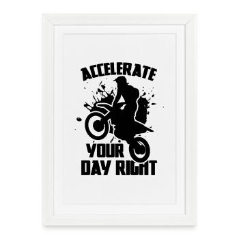 Funny Motocross Saying - Framed poster (27 × 37 cm) - white - Front