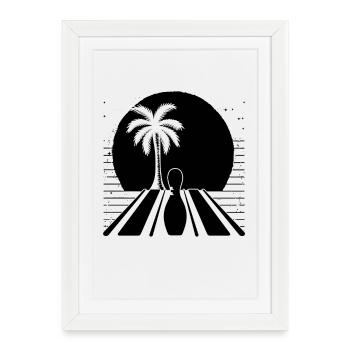 Dessin de bowling - Affiche encadrée (27 × 37 cm) - blanc - Devant