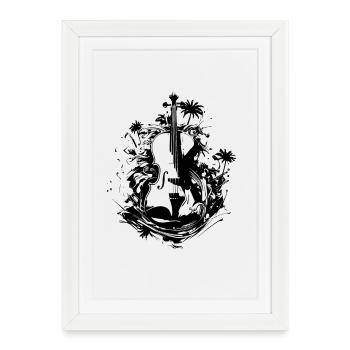 Violon - Affiche encadrée (27 × 37 cm) - blanc - Devant