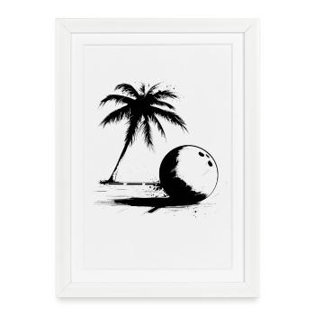 Croquis de bowling - Affiche encadrée (27 × 37 cm) - blanc - Devant