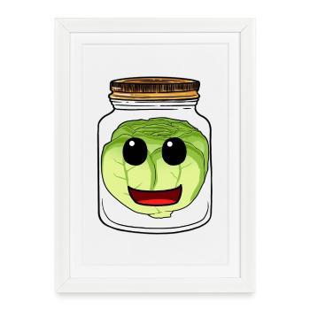 Chou Chou Mason Pot Cuisinier Chefs Cuisine - Affiche encadrée (27 × 37 cm) - blanc - Devant