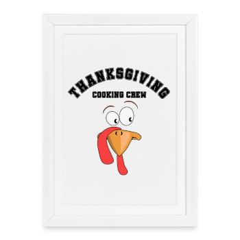 Tenue de famille Thanksgiving Cooking Crew - Affiche encadrée (27 × 37 cm) - blanc - Devant