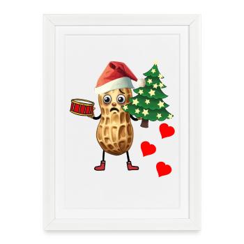 Peanut Heartfelt Christmas Greetings Chrismas Xmas - Framed poster (27 × 37 cm) - white - Front