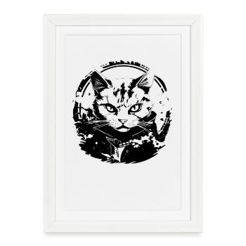Cat Manga Look - Framed poster (27 × 37 cm) - white - Front