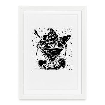 Coupe glacée - Affiche encadrée (27 × 37 cm) - blanc - Devant