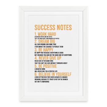 success notes - Affiche encadrée (27 × 37 cm) - blanc - Devant