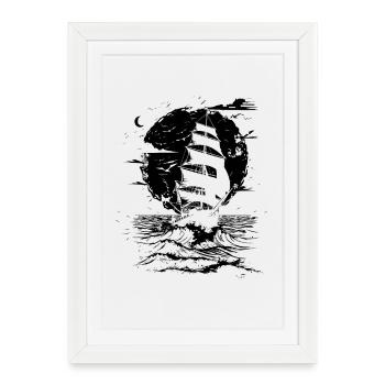 Voile - Affiche encadrée (27 × 37 cm) - blanc - Devant