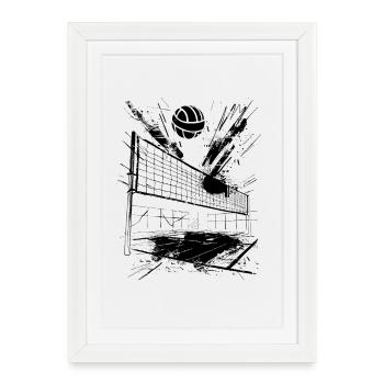 Graphiques de volley-ball - Affiche encadrée (27 × 37 cm) - blanc - Devant