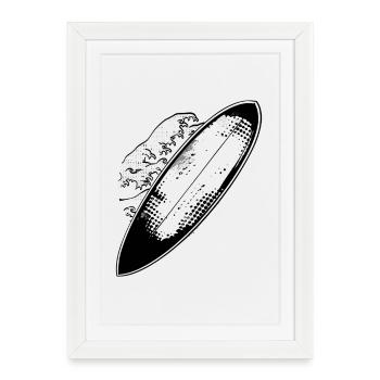 Planche de surf - Affiche encadrée (27 × 37 cm) - blanc - Devant
