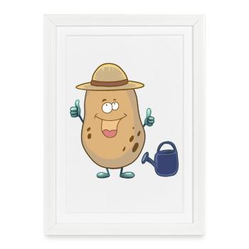 Pomme de terre Pommes de terre Jardinier amateur - Affiche encadrée (27 × 37 cm) - blanc - Devant