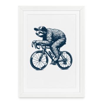 Cycling Sloth - Framed poster (27 × 37 cm) - white - Front