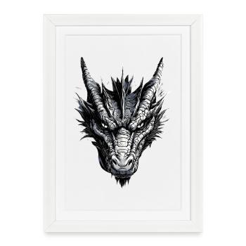 Dragon Mythical Creature Dragon Lover Fire Dragon - Framed poster (27 × 37 cm) - white - Front